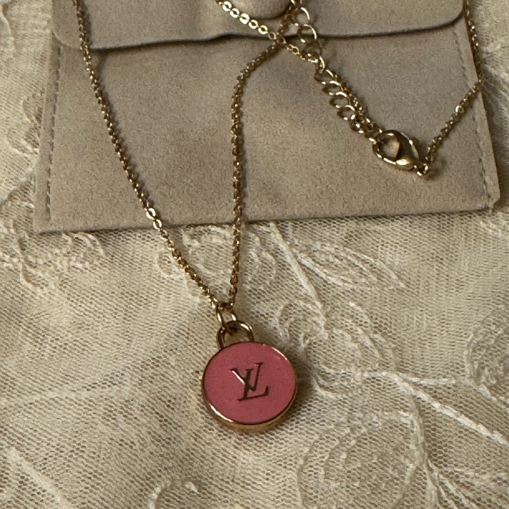 Louis Vuitton zipper pull charm necklace